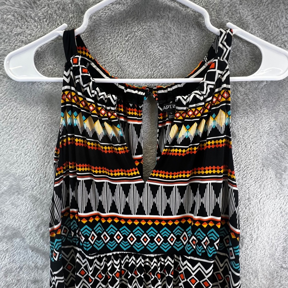 Apt 9 Womens Large Geometric Tribal Aztec Print Halter Keyhole Maxi Boho